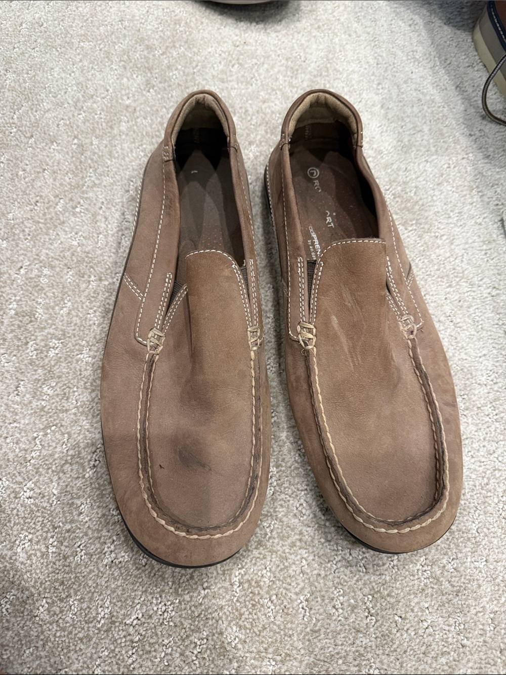 Rockport Men's Tan Suede Slip-On Loafers